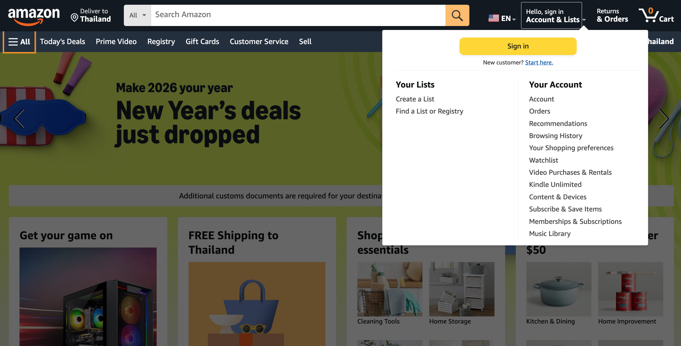 Create an Amazon account